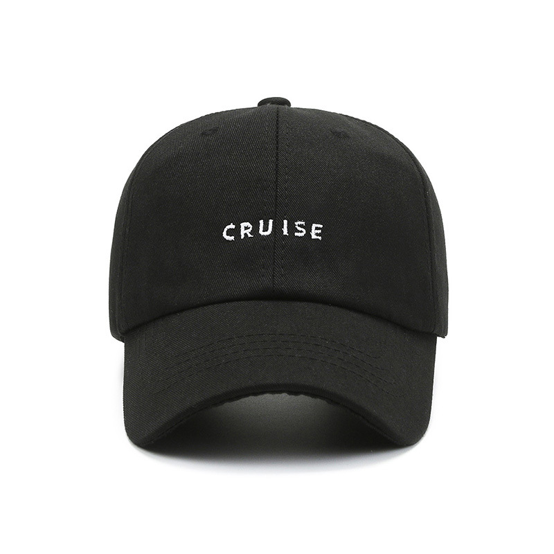 Women's Peaked Cap Cru Simple Letters Japanese-Style and Internet-Famous Soft Top Baseball Cap Trendy Korean Style Casual All-Match Face-Looking Small