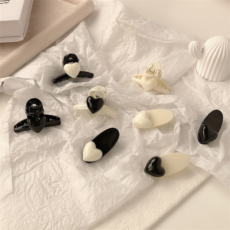 Internet Celebrity Black and White Classic Style Barrettes Combination Small Hair Grabbing Clip Broken Hair Fringe Clip Side Clip All-Matching Girlish Hair Accessories