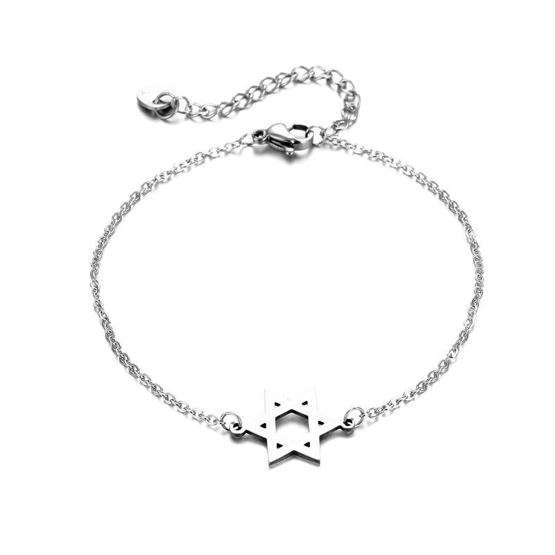 Stainless Steel Six-Pointed Star Bracelet for Women New Trendy Women New Cold Style Light Luxury Titanium Steel XINGX Jewelry