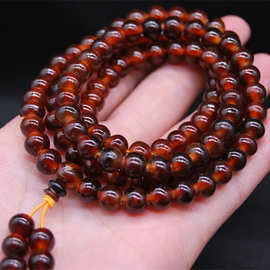 厂家供应保真天然山龟壳龟甲山龟手串手链108颗佛珠酒红色diy配饰