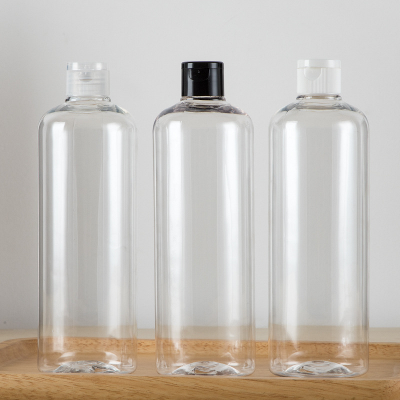 500ml圆肩瓶长款配翻盖蝴蝶盖 化妆品包装纯露乳液分装pet空瓶子