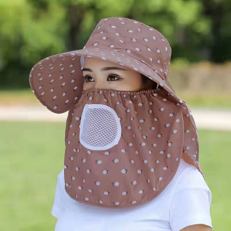 cherry tea picking hat female summer mask cover face sun hat big brim strawberry hat summer cycling sun protection sun hat