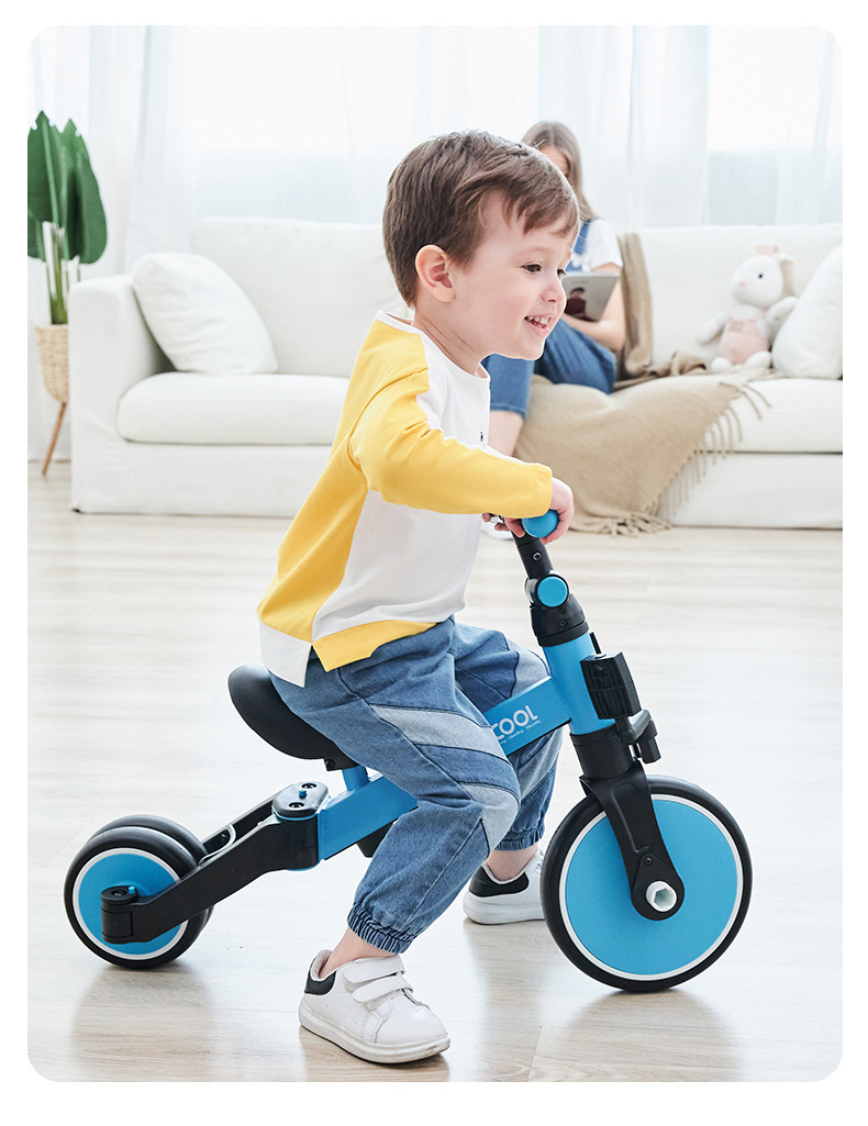 kiwicool儿童三轮车脚踏车三合一123岁小孩滑行幼儿平衡车自行车