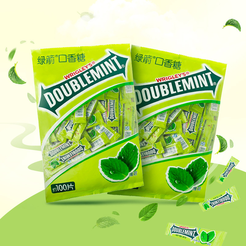绿箭口香糖原味薄荷味散装100片薄荷糖独立袋装接吻口气清新批发