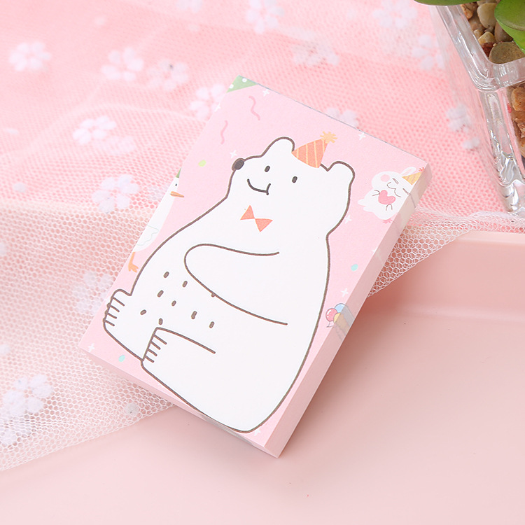 Notepad Cute Bear Note Paper Student Tearable Message Book Creative Office Stationery Notepad Small Notebook