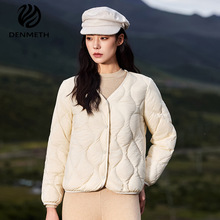 登美司202495%白鸭绒羽绒服女内胆保暖外套贴身v领居家防寒百搭款