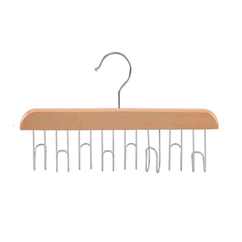 Wooden Sling Hanger Multi-Functional Underwear Vest Storage Fantastic Home Dormitory Solid Wood Hook Wave Drying Rack