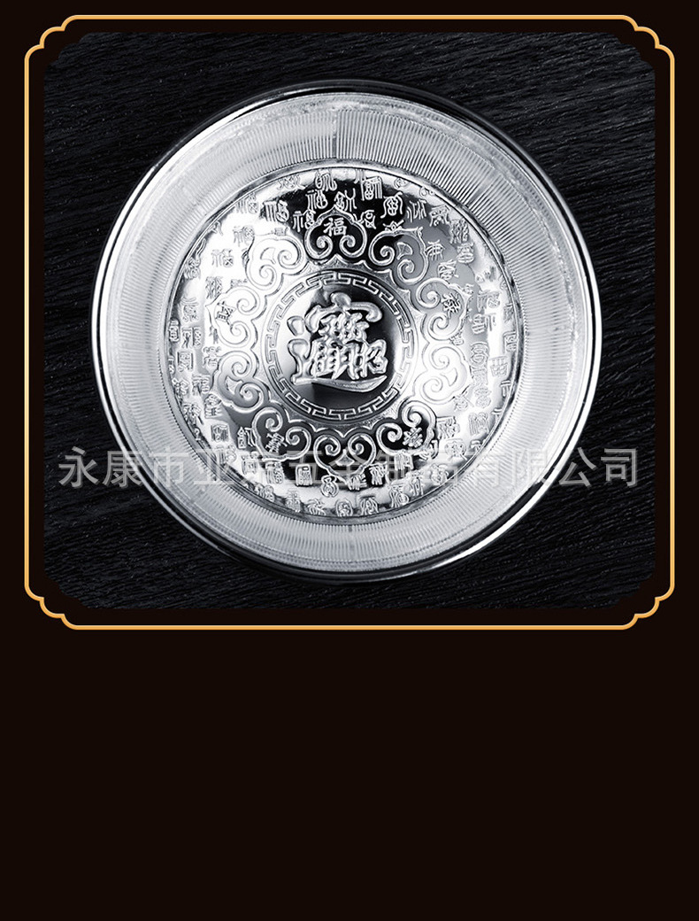 新品 百福银碗 s999足银碗三件套鱼碗工艺礼品套装 银勺子银筷子