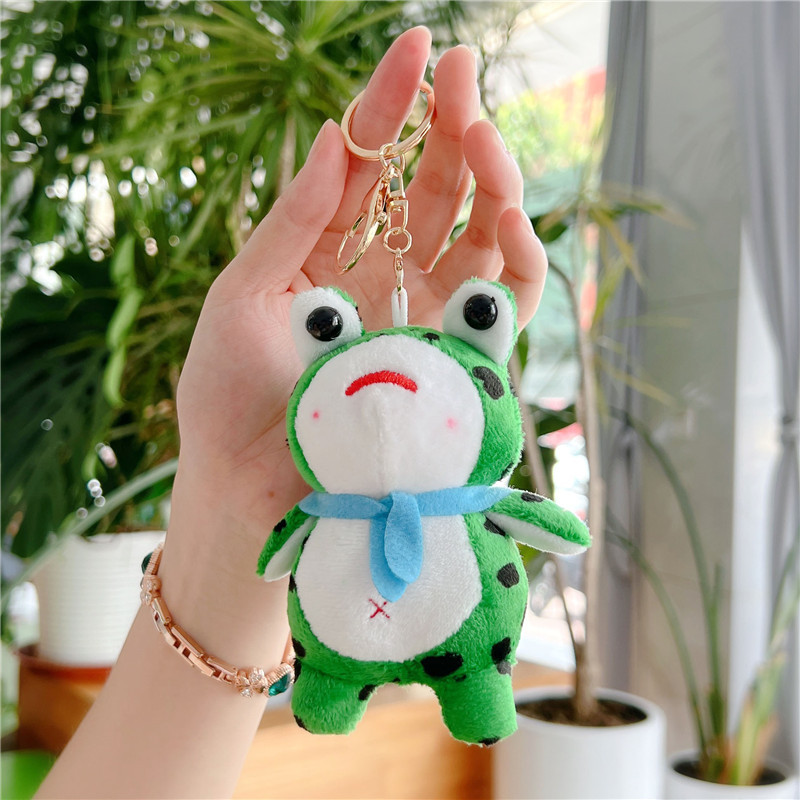 Best-Seller on Douyin Cute Little Frog Pendant Plush Toy Doll Cartoon Bag Pendant Key Ring Ragdoll