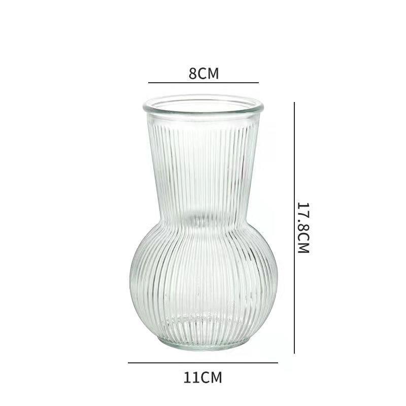 Creative Simple Transparent Large Mouth Glass Vase Ins Style Fresh Flowers Lily Rose Living Room Home Ornaments