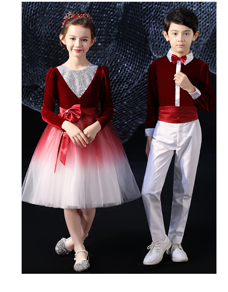 元旦儿童合唱服公主裙大合唱团演出服小学生口才诵表演服男童