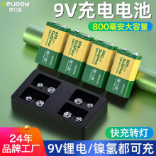 德力普9V电池充电套装800mah大容量仪器仪表9伏方块充电电池6F22