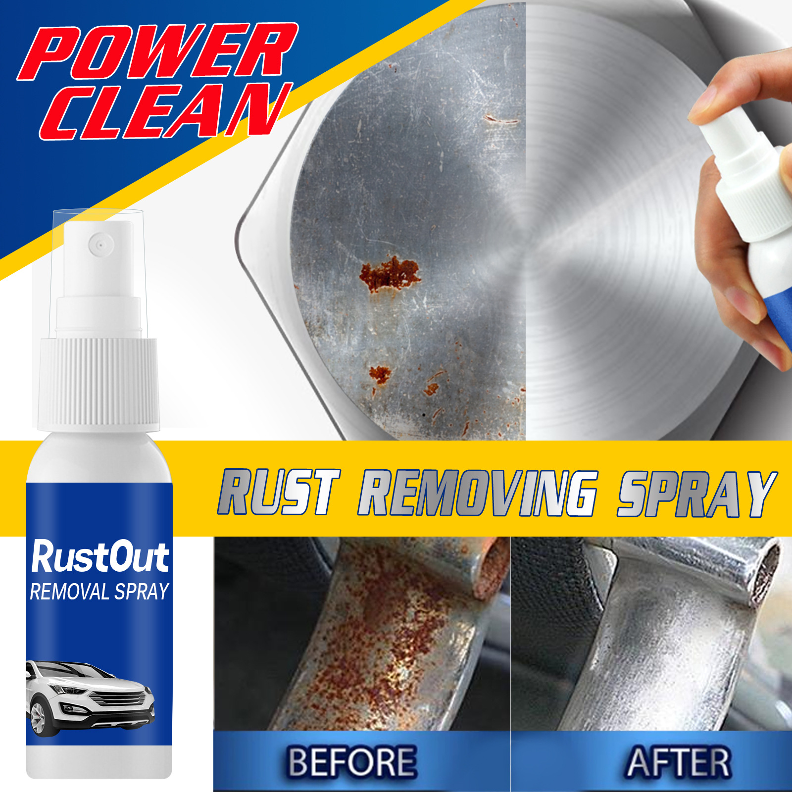 外贸跨境汽车除锈速溶喷雾 溶解铁锈清洁污渍除锈剂