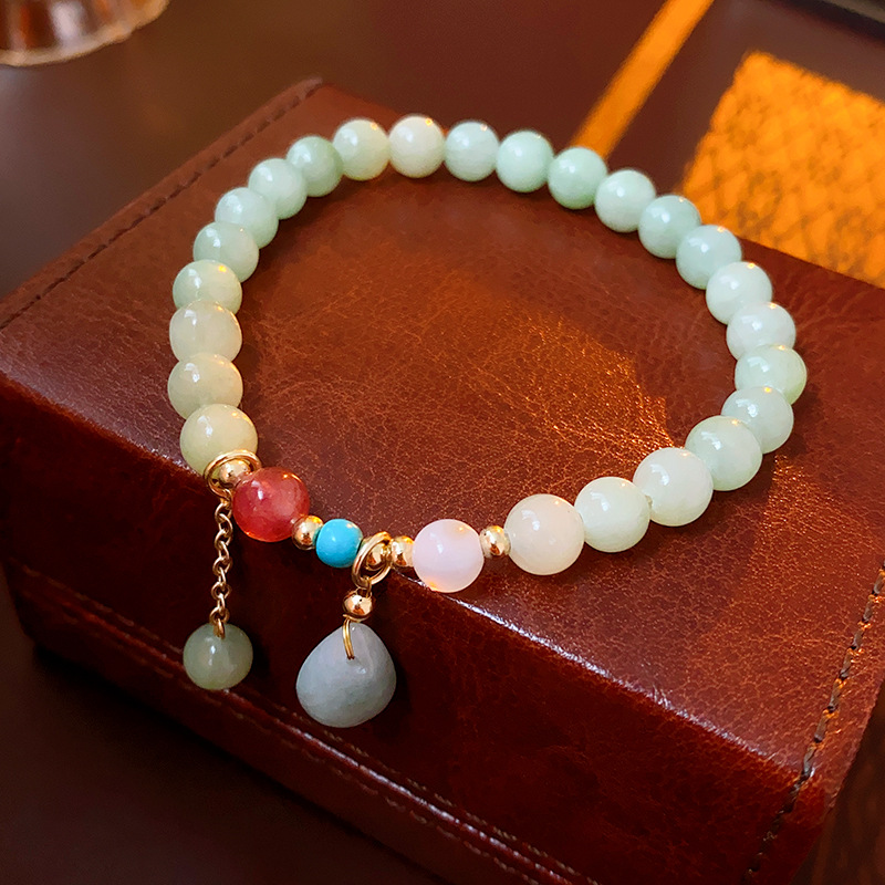 Baroque Pearl Strawberry Quartz Agate Rabbit Gourd Elastic Bracelet Minority All-Match Bracelet Light Luxury Bracelet for Women