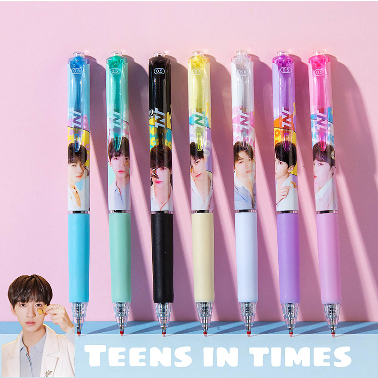 一诺尚品:禾硕hs-1303时代少年团学生按动0.5mm黑色子弹头中性笔