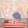 Pink Background cloth beautiful girl Valance dormitory Studio Tapestries Hearts Room decorate Bedside Qiangbu