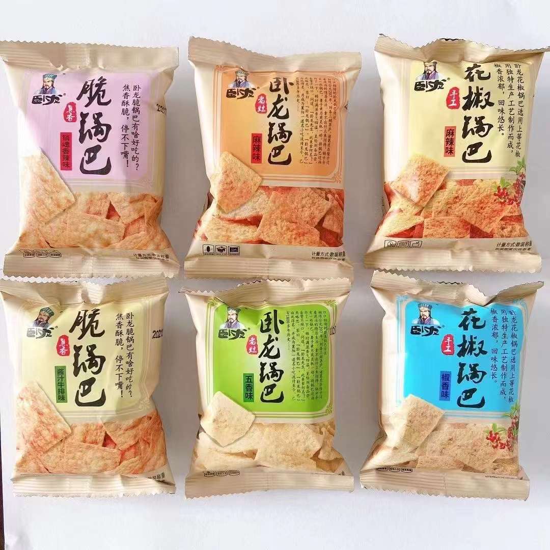 卧龙 锅巴 6斤 五香味 麻辣味 牛排味 香辣味 花椒锅巴 休闲零食