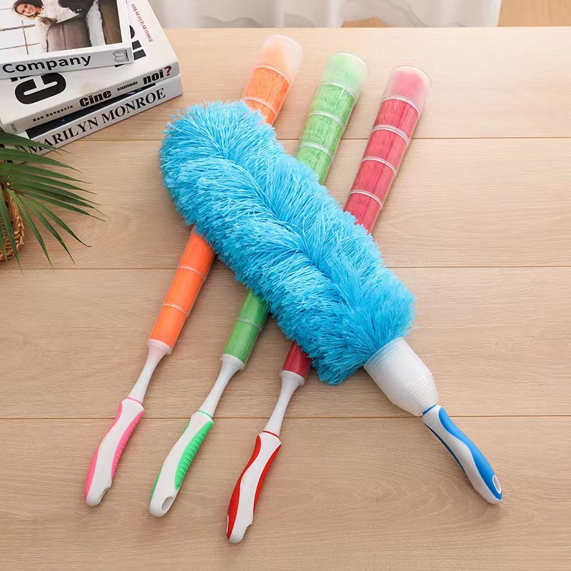 Hot Selling Rubber Handle Microfiber Duster Environmentally Friendly Lint-Free Washable Household Cleaning Dust Remove Brush