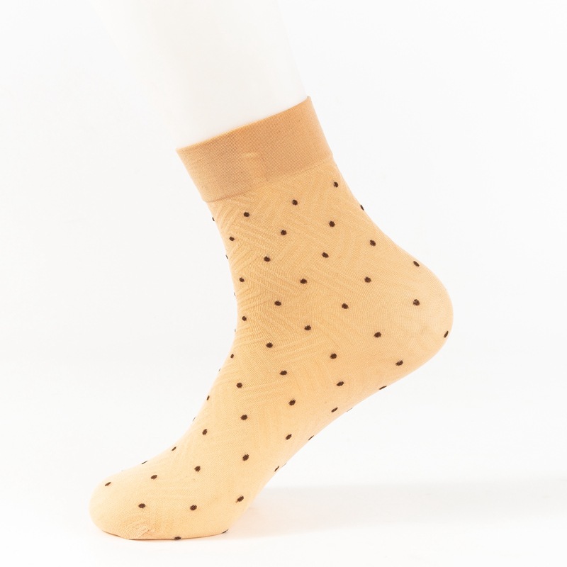 Polka Dot Stockings Women's Short Stockings Thickened Middle-Aged and Elderly Socks Durable Comfortable Velvet Mid-Calf Silk Stockings Wholesale