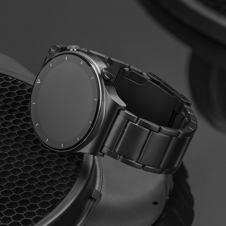 适用华为watch3pro纯钛金属gt2钛灰2pro快拆三珠watch3龟背扣表带