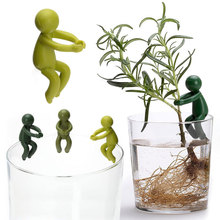 跨境可爱小人植物支撑水培植物支架固定杯沿植物培育小人固定位置