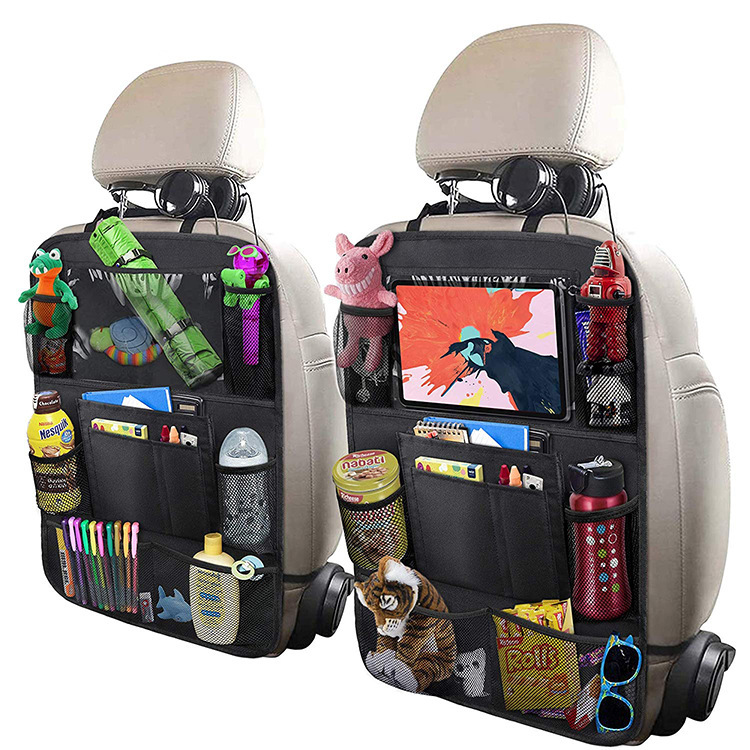 Car Multifunction Seat Shopping Bags Car Seat Back Storage Bag Anti-Kick Pad