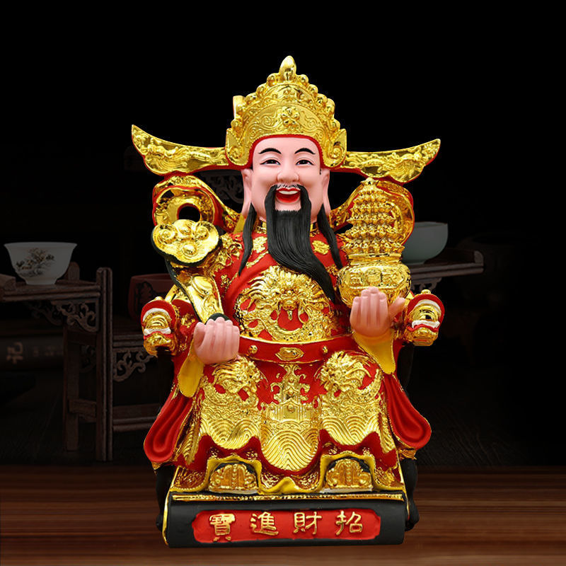 财神爷神像12寸16寸19寸26寸居家供奉开业乔迁招财摆件树脂玻璃钢