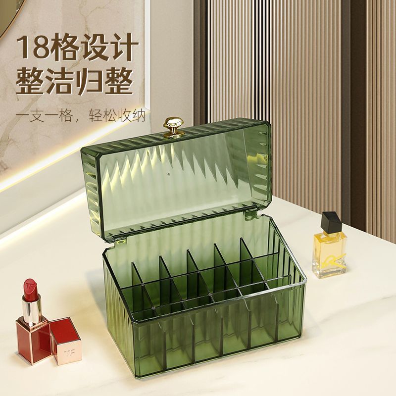 Transparent Light Luxury Lipstick Storage Box Dustproof Desk Cosmetics Lipstick Case Acrylic Lip Lacquer Lipstick Set with Lid
