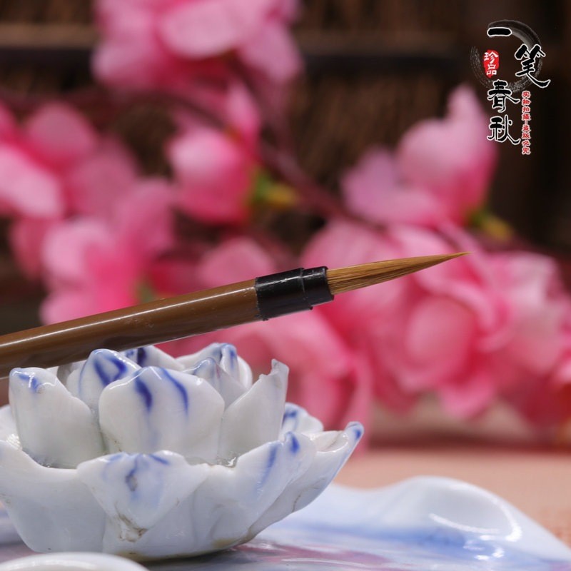 花枝俏狼毫毛笔叶筋依纹笔彩绘勾勒国画花鸟白描工笔画勾线批发