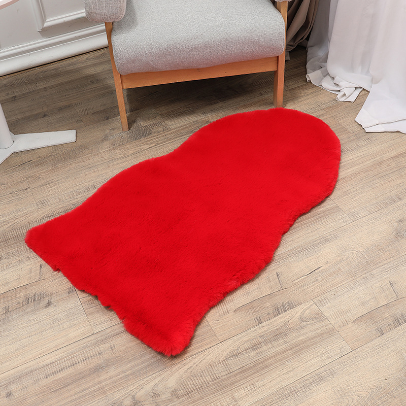 Amazon Imitation Pile Floor Covering Floor Mat Plush Solid Color Nordic Carpet Cushion Home Living Room Bedroom Bedside Blanket
