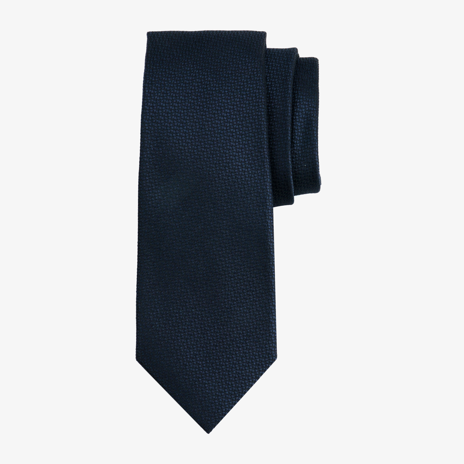 haddon & burley新款男深藏青纯色暗纹 商务色织真丝七折工艺领带