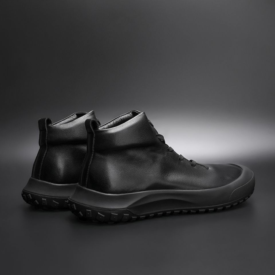 鞋子男2021新款日系小丑鞋时尚潮流真皮休闲鞋冬季加绒保暖马丁靴