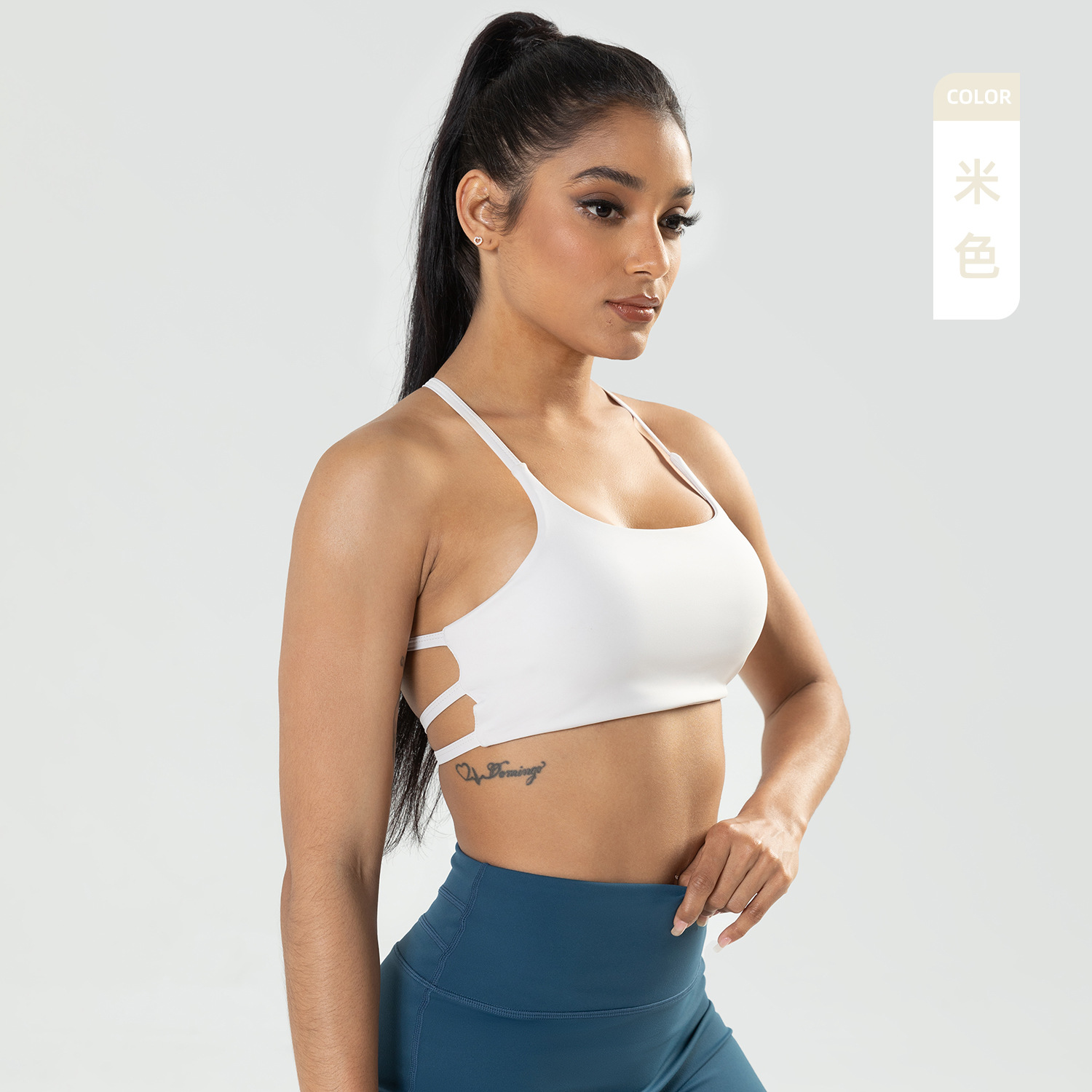 New Yoga Underwear Outer Wear Shock-Absorbing Sports Vest Women's Beauty Back Nylon Sling European and American Fitness Sports Bra