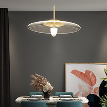 北欧餐厅灯现代简约时尚大气金色吊灯创意个性圆形家用led卧室灯