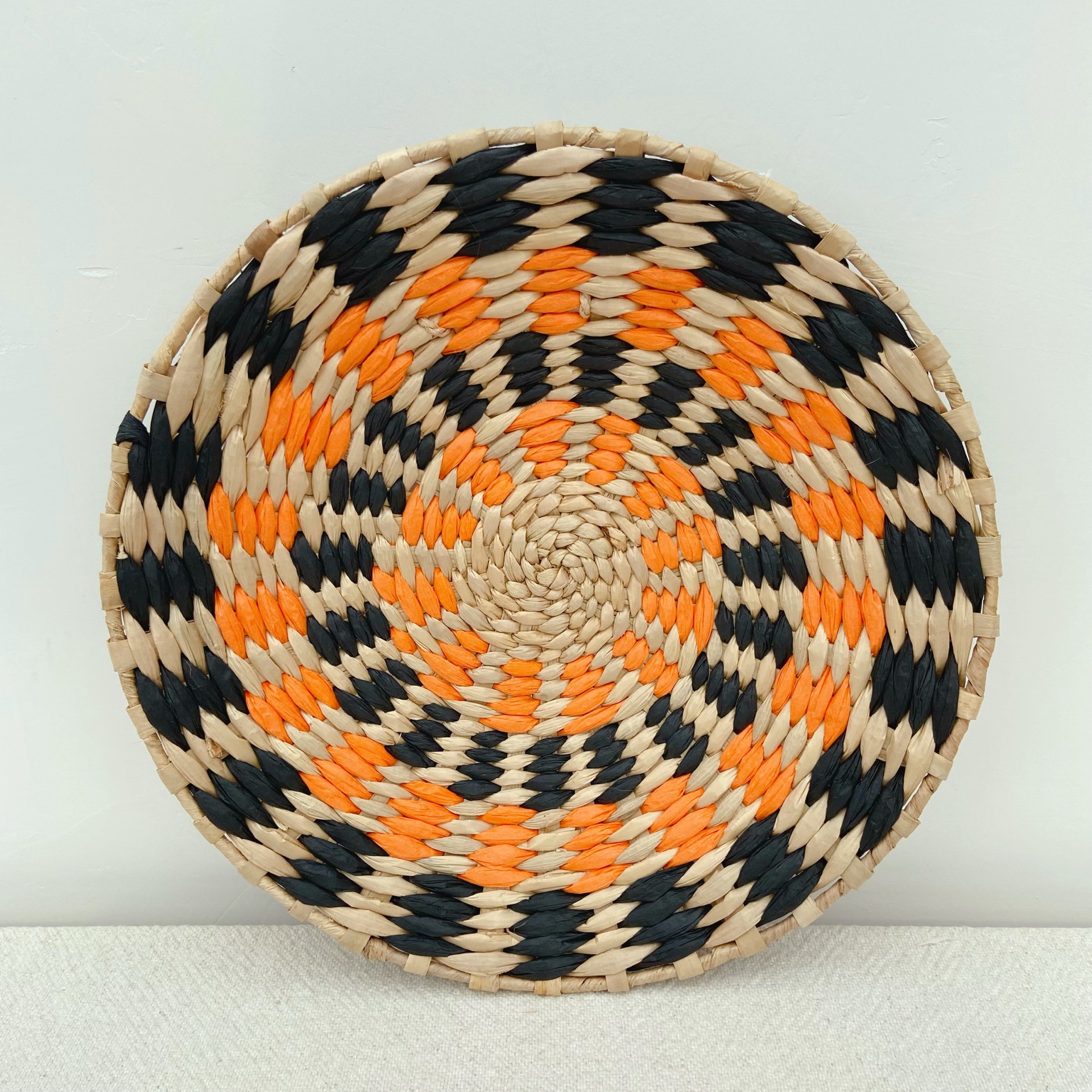 藤编收纳筐蒲草绳编织收纳篮菜篮子置物篮杂物收纳框墙饰挂饰30cm