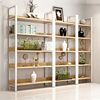 Display rack vertical Shelf bookshelf Storage Storage to ground simple and easy Iron art Wood Exhibition display Goods shelves