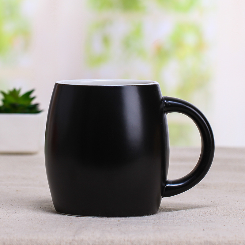 Jinqi Creative Color Glaze Barrel Cup Ceramic Cup with Lid Creative Mug Coffee Cup Water Cup Wholesale Foreign Trade
