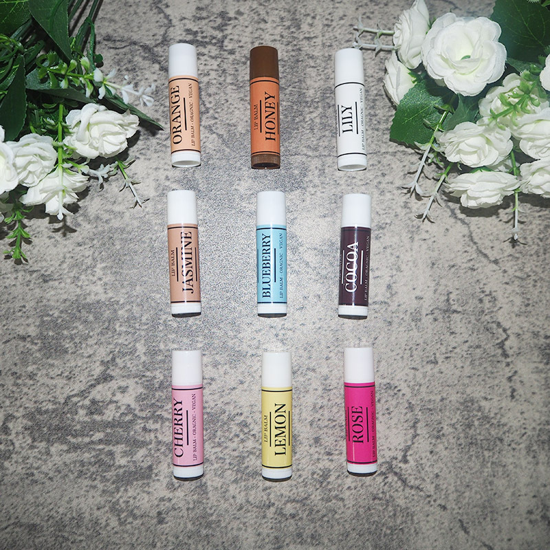 外贸lip balm润唇膏蜂蜜蓝莓樱桃玫瑰芦荟薄荷可可橘子滋润唇膏
