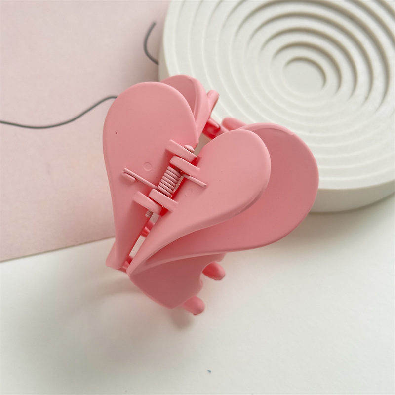 Double Heart Love Double Layer Acrylic Jaw Clip Fashion Female Ol Hair Updo Holder Back Head Shark Clip Barrettes Spot