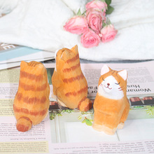 可爱木质猫咪摆件手工雕刻木雕小动物创意礼品桌面装饰工艺品