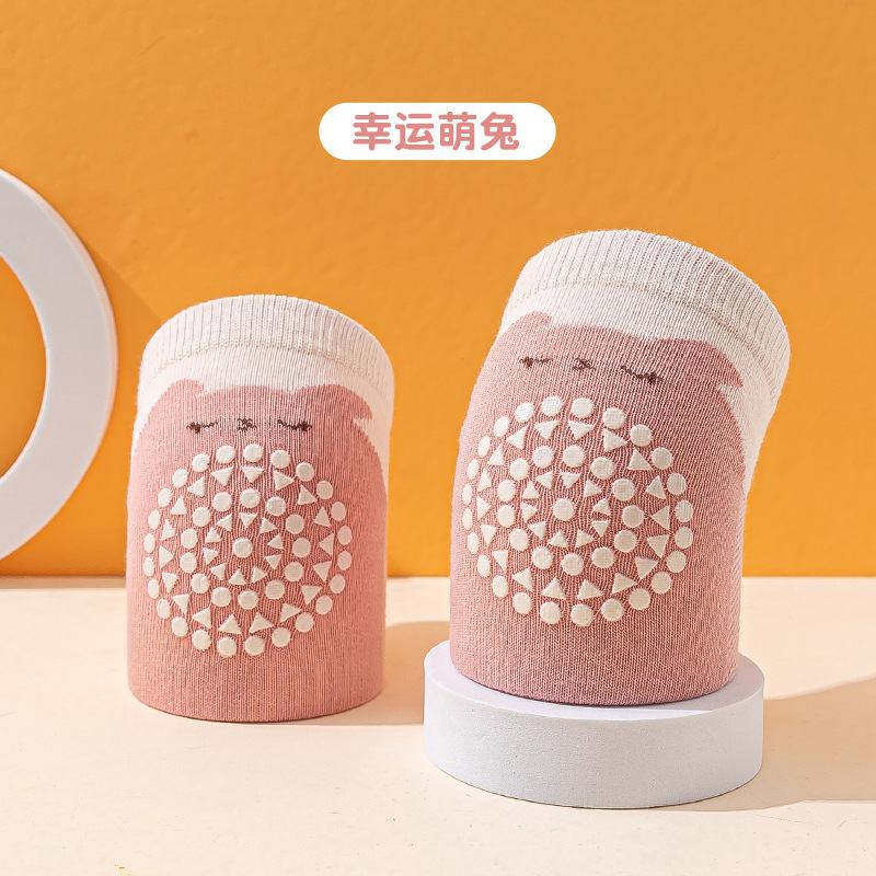 23 Spring/Summer Baby's Kneecap Thin Baby Crawling Glue Dispensing Non-Slip Knitted Knee Pads Mesh Breathable Toddler Protective Socks