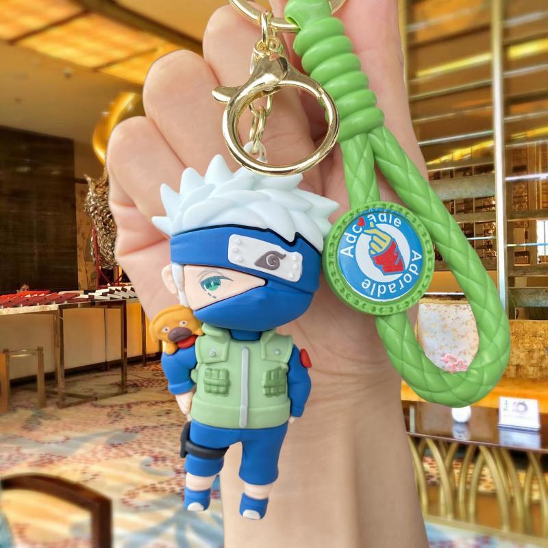 Anime Naruto Keychain Cartoon Naruto Kakashi Doll Bag Pendant Car Key Chain Small Gift