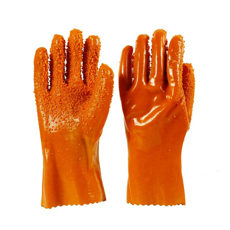 舒意618工业浸塑28cm手套耐油耐酸碱耐磨颗粒电子印刷pvc劳保手套