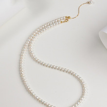 18k金珍珠项链 Au750天然淡水珍珠微瑕珍珠项链轻奢高级感锁骨链