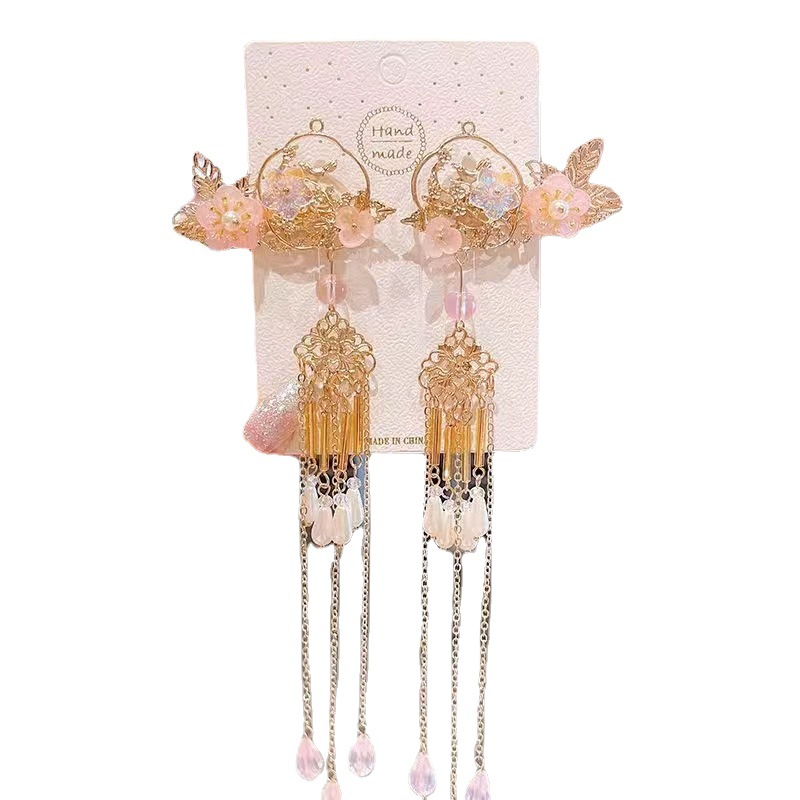 Chinese Style Children Headwear Set Girls' Han Chinese Costume Barrettes Antique Hairpin Hairpin Super Fairy Tassel Butterfly Hair Accessory