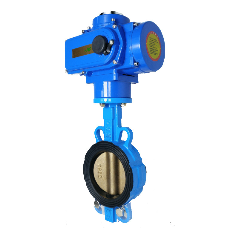 对夹式电动四氟蝶阀d971j-16q橡胶软密封电动对夹蝶阀 电动蝶阀