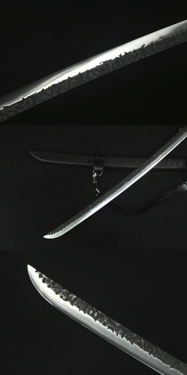 龙泉市武士刀可背式长款不锈钢一体锻打习武晨练影视道具刀未开刃