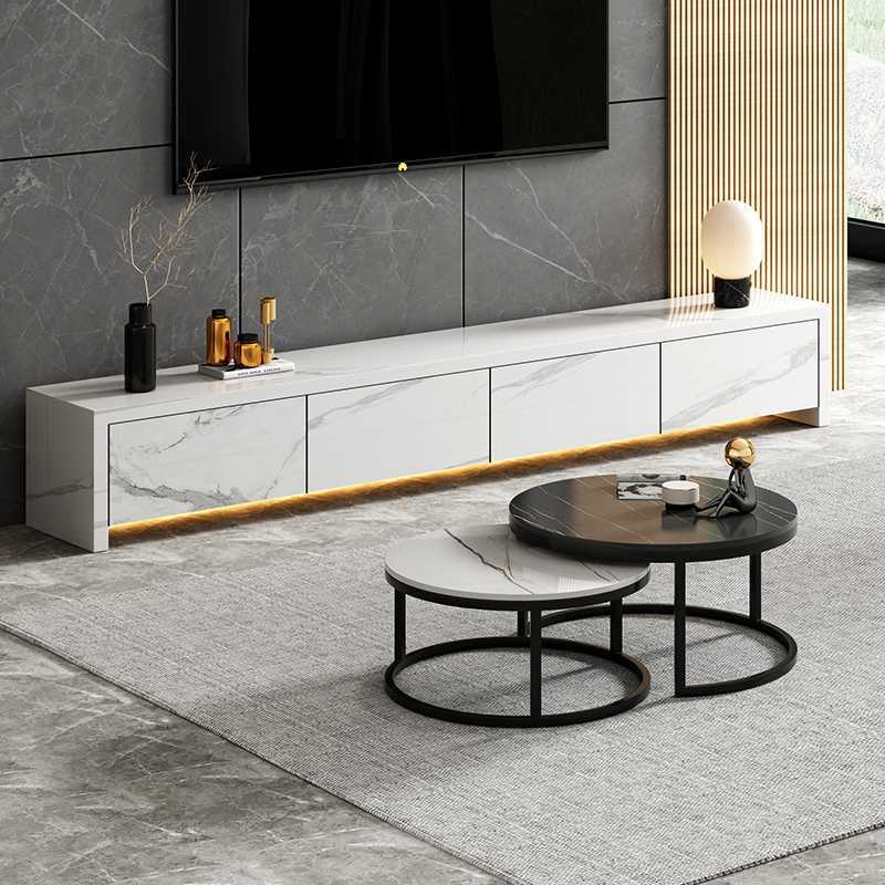 电视柜全岩板茶几组合现代简约客厅北欧电视机地柜大理石地台