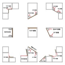 正45度135度铰链液压阻尼转角柜特殊角度铰链钻石形五角柜门合页