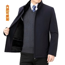 高档水貂毛领羽绒服男冬季加厚保暖濑兔毛皮中老年爸爸尼克服外套